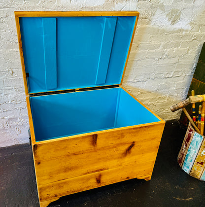 Wood Chest with Painted interior