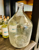 Vintage 3-gallon clear glass carboy jug, alternate view
