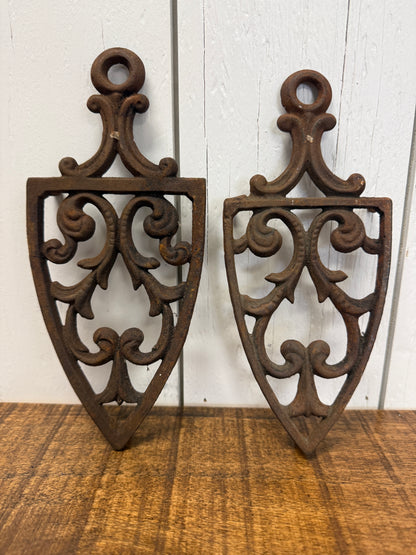 Vintage Cast Iron Ornate Trivets (Set of Two), vintage one-of-a-kind find from Monticello Soap Company