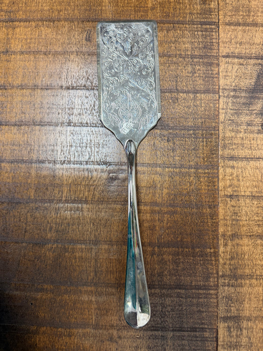 Vintage Silver-Plated Serving Spatula with Kings Pattern