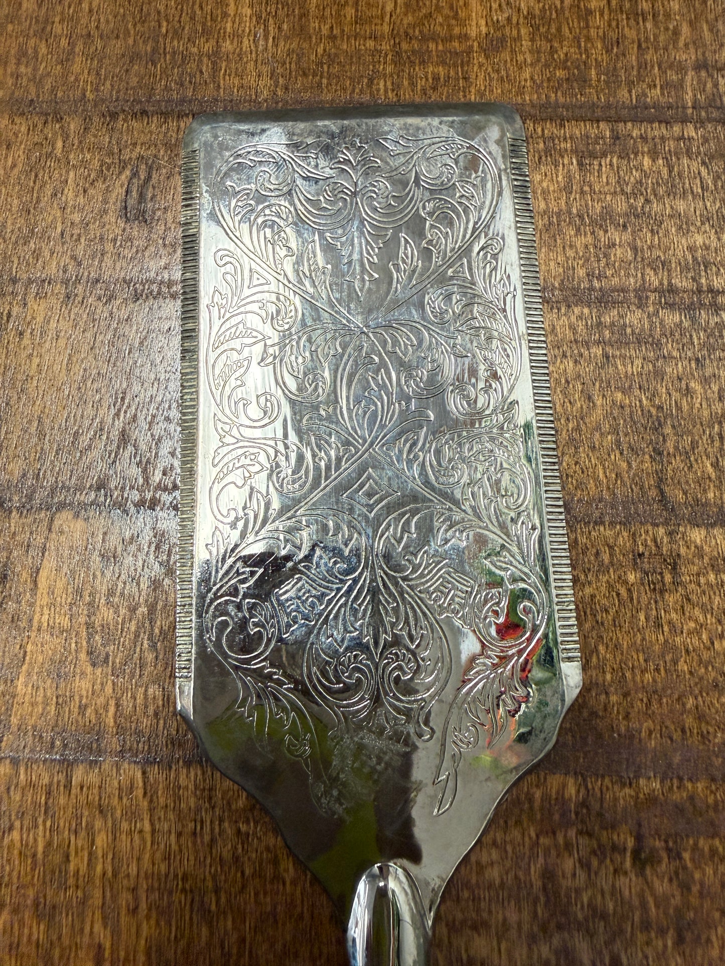 Vintage Silver-Plated Serving Spatula with Kings Pattern