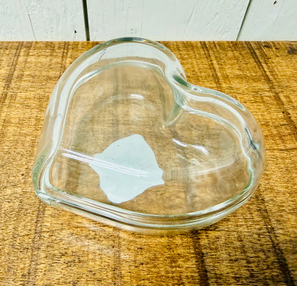 Clear Glass Heart Shaped Trinket/Jewelry Boxes
