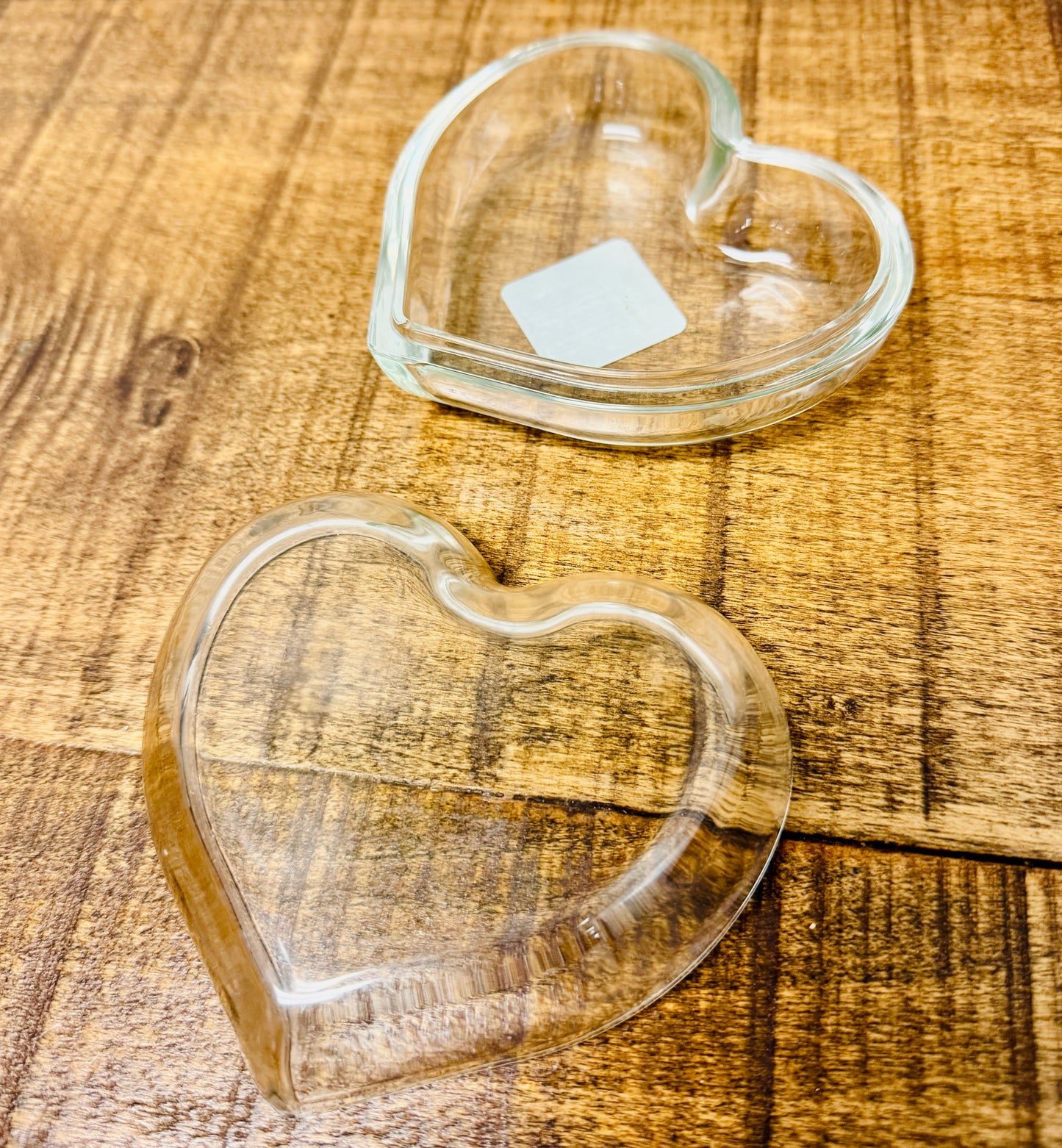 Clear Glass Heart Shaped Trinket/Jewelry Boxes