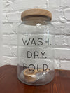 Glass Laundry Detergent Jar with Wooden Scoop — 