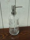 Ribbed Glass Soap Dispenser with Metal Pump