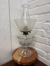 Antique Parlor Oil Lamp with Etched Fern Glass Shade