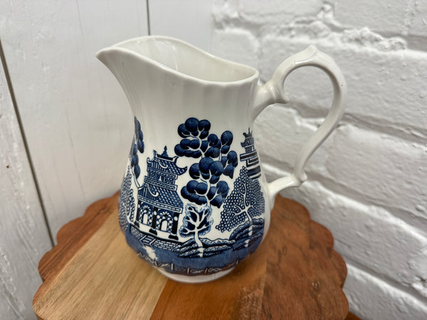 Vintage Blue Willow Pitcher — Blue & White Transferware
