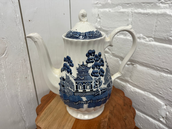 Vintage Blue Willow Coffee Pot — Blue & White Transferware