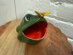 Vintage Ceramic Frog Sponge Holder — Kitschy Green Scrubby Keeper