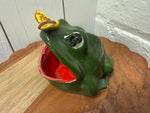 Vintage Ceramic Frog Sponge Holder — Kitschy Green Scrubby Keeper
