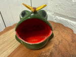 Vintage Ceramic Frog Sponge Holder — Kitschy Green Scrubby Keeper