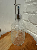 Honeycomb Glass Soap Dispenser with Embossed Bee