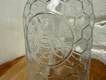 Honeycomb Glass Soap Dispenser with Embossed Bee