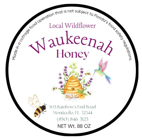 Waukeenah Honey – 5 1/2 lb Local Wildflower Jar