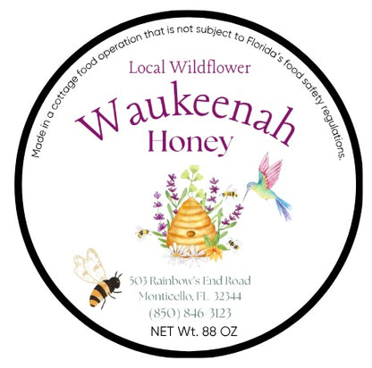 Waukeenah Honey – 5 1/2 lb Local Wildflower Jar
