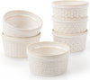 Solid Dish Soap in Embossed Arctic White Ramekin, 8 oz - choice of pattern