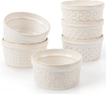 Solid Dish Soap in Embossed Arctic White Ramekin, 8 oz - choice of pattern