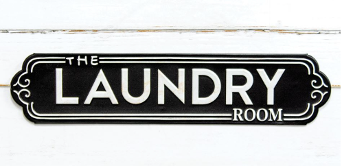 The Laundry Room Black Metal Sign