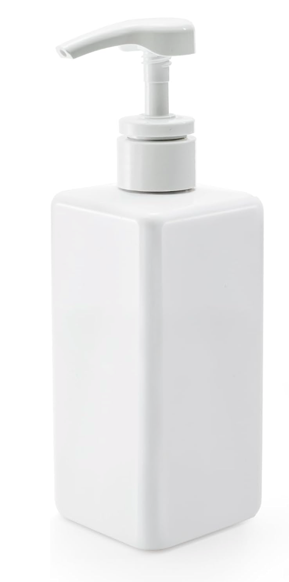 Square Plastic Pump Bottle, 16 oz