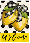 Polka Dot Welcome Lemon Summer Garden Flag