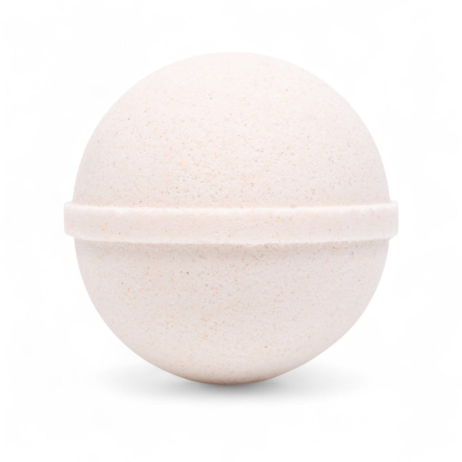 Vanilla Oatmeal Bath Bomb handcrafted by Monticello Soap Company, warm vanilla oatmeal cozy fizzy bomb