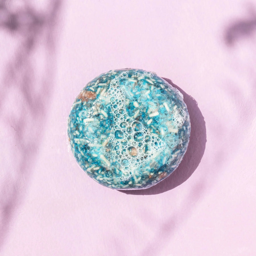 Blueberry Fields shampoo bar by Humby Organics, a vegan hair growth shampoo bar with blueberry and orange