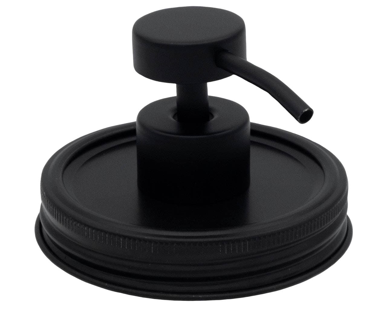 Matte Black Soap Pump Lid Kit for Mason Jars - Wide Mouth / Vintage Threaded Black Lid