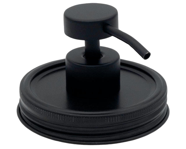 Matte Black Soap Pump Lid Kit for Mason Jars - Wide Mouth / Vintage Threaded Black Lid