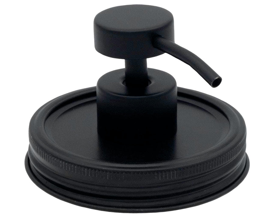 Matte Black Soap Pump Lid Kit for Mason Jars - Wide Mouth / Vintage Threaded Black Lid