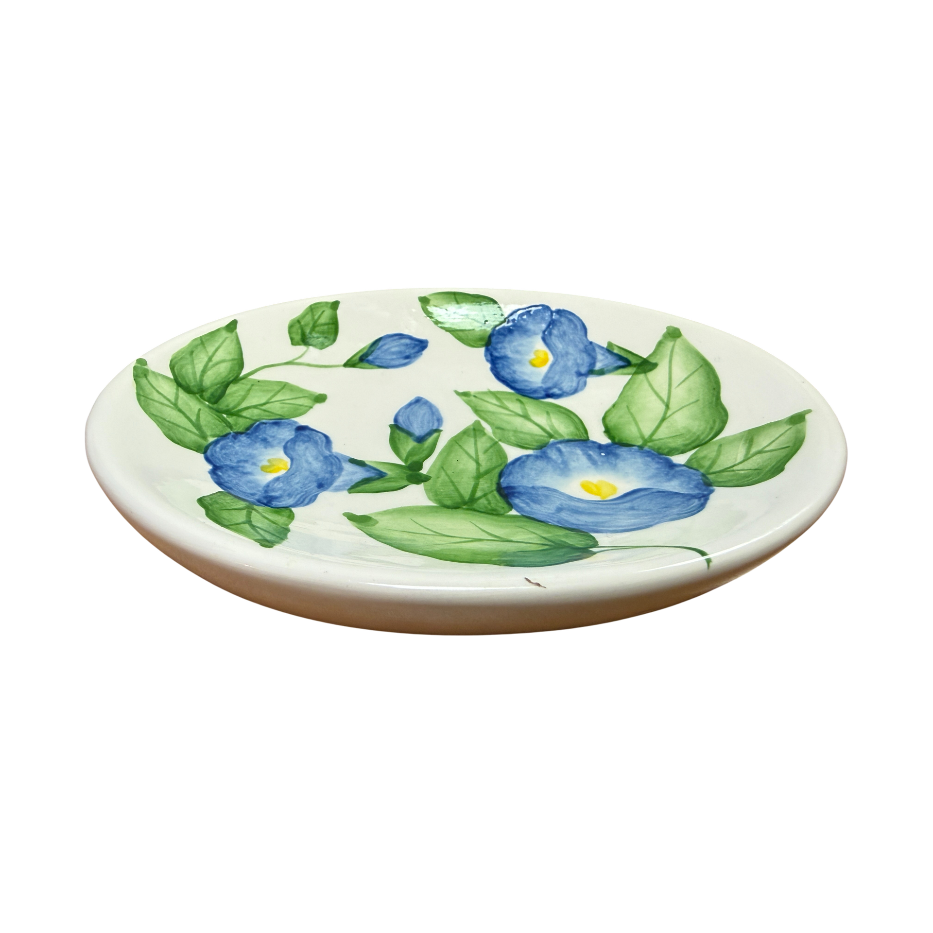 Hand Painted Morning Glory Soap Dish