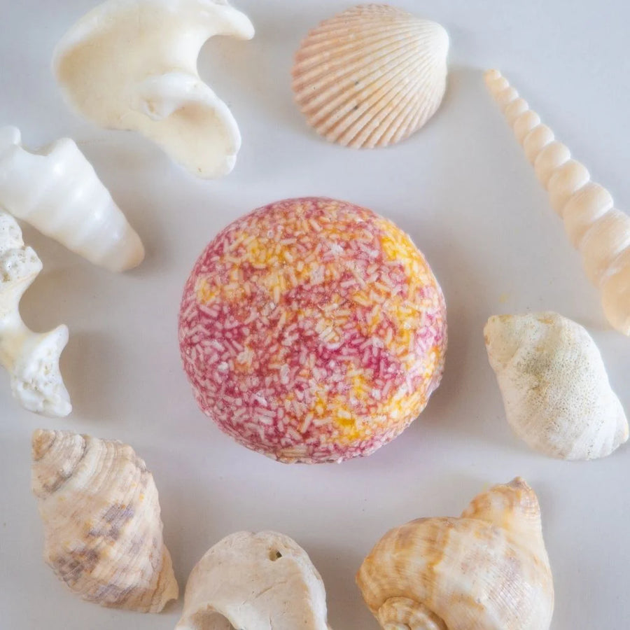 Pink Hibiscus shampoo bar by Humby Organics, a vegan plastic-free shampoo bar for oily hair and scalps