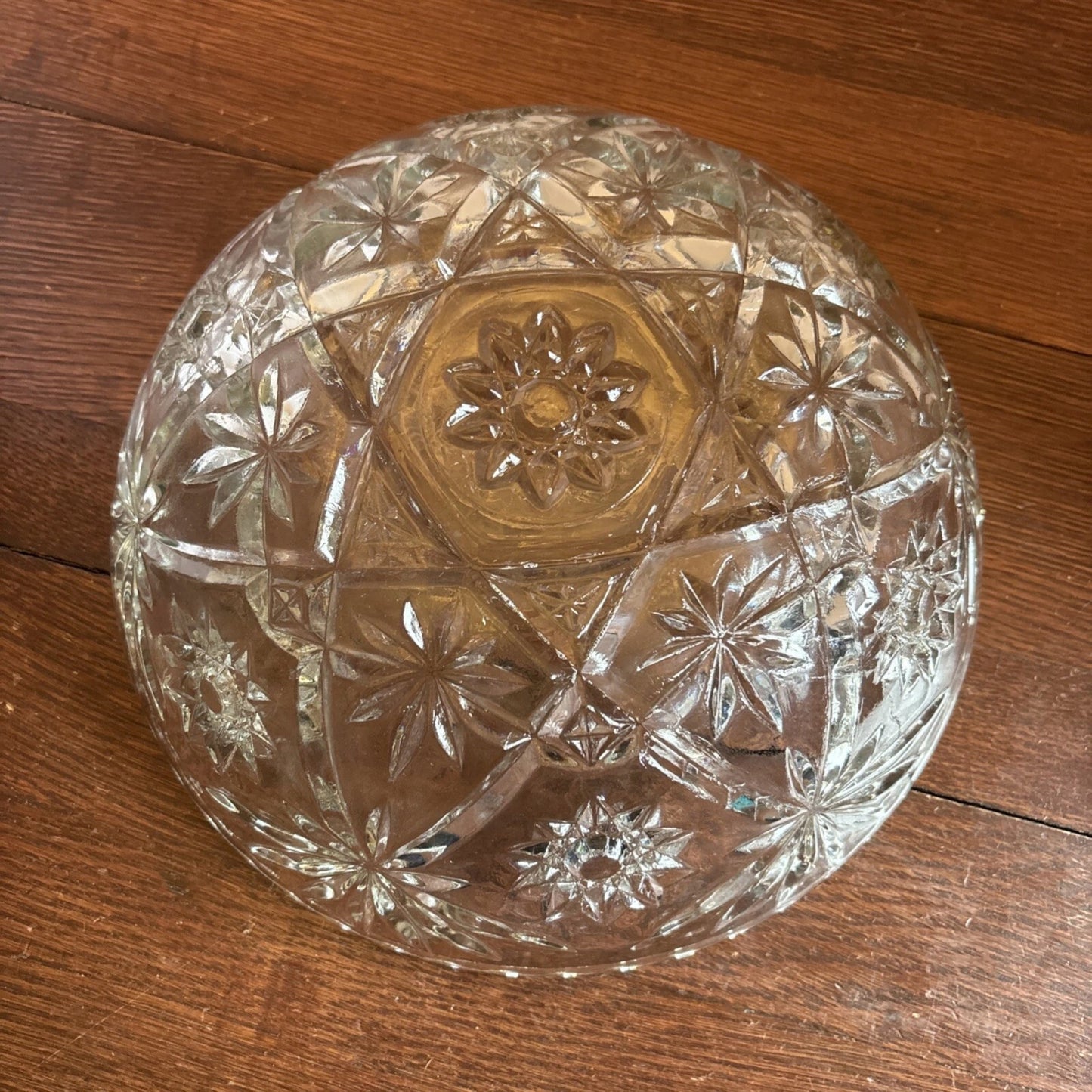 Vintage Anchor Hocking Prescut Glass “Star of David” Serving / Fruit Bowl – 1960s EAPC Line