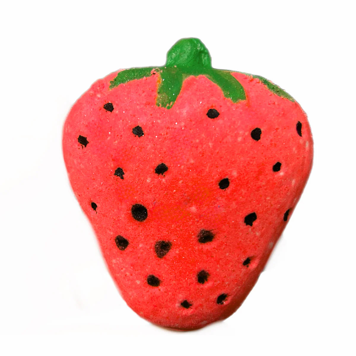 Strawberry Bath Bomb handcrafted by Monticello Soap Company, juicy berry fizzy bomb with hidden surprise inside